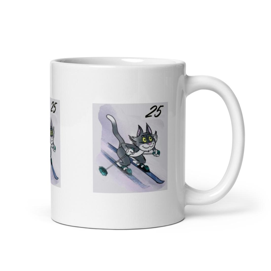 Mug avec Cawèlêr, le chat policier à ski